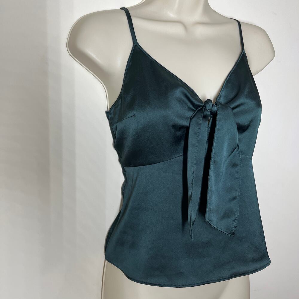 Abercrombie & Fitch Top Womens Sz XS Green Satin Babydoll Milkmaid Coquette 90s